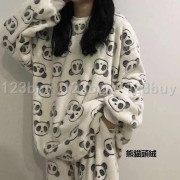 5057 睡衣套裝長袖加厚加絨珊瑚秋冬居家服