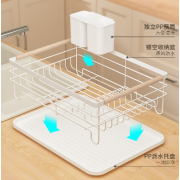 9121 日式自動瀝水廚房雙層碗碟大容量水槽碗筷架