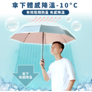 9797 雙層傘布全自動防水防曬防紫外線鈦銀雨傘