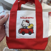 9853 日系新款HelloKitty刺繡小巧帆布手拎包