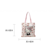 9880 日系HelloKitty小清新單肩手提大容量帆布包（送掛件）