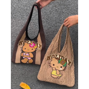 10108 HelloKitty針織毛線編織托特單肩手提包