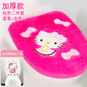 10147 冬季HelloKitty毛絨保暖馬桶墊2件套/3件套