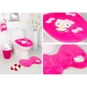 10147 冬季HelloKitty毛絨保暖馬桶墊2件套/3件套