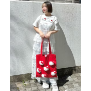 10202 日本HelloKitty毛絨卡通可愛大容量帆布包