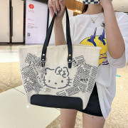 10223 日系卡通HelloKitty貓大容量手提單肩包帆布包