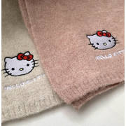 10256 HelloKitty秋冬針織刺繡可愛保暖圍巾