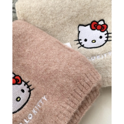 10256 HelloKitty秋冬針織刺繡可愛保暖圍巾