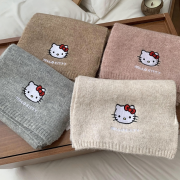 10256 HelloKitty秋冬針織刺繡可愛保暖圍巾