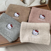 10256 HelloKitty秋冬針織刺繡可愛保暖圍巾