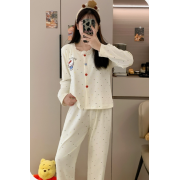 10278 HelloKitty秋冬日系帶胸墊長袖長褲保暖家居服套裝