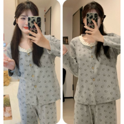 10278 HelloKitty秋冬日系帶胸墊長袖長褲保暖家居服套裝