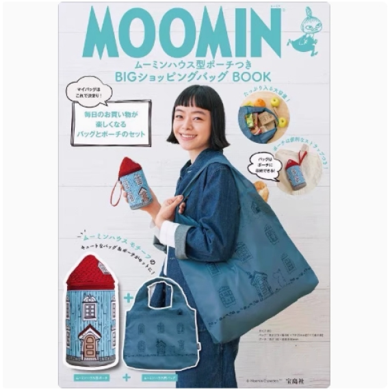 10286 日本雜誌附錄MOOMIN防水大容量手提單肩購物袋兩件套