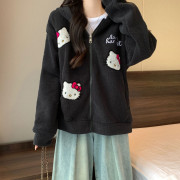 10292 HelloKitty開衫拉鏈衛衣羊羔絨保暖刺繡外套