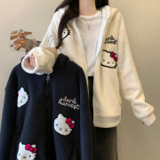 10292 HelloKitty開衫拉鏈衛衣羊羔絨保暖刺繡外套