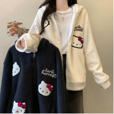 10292 HelloKitty開衫拉鏈衛衣羊羔絨保暖刺繡外套