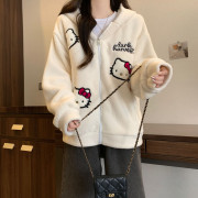 10292 HelloKitty開衫拉鏈衛衣羊羔絨保暖刺繡外套