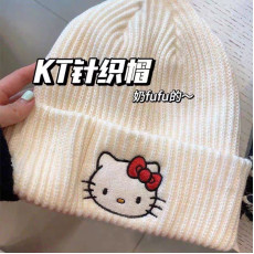 10356 韓系HelloKitty針織帽氛圍感毛線軟萌保暖帽