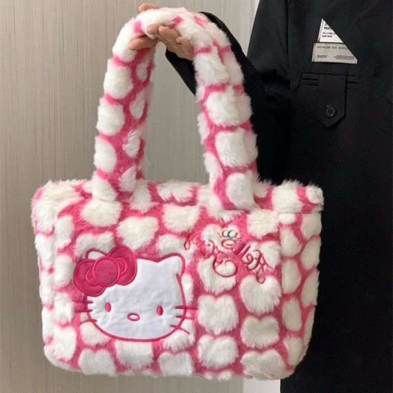 10358 HelloKitty千禧辣妹毛絨單肩手提包