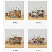 10366 卡通亞麻大托特金絲提花刺繡手提袋