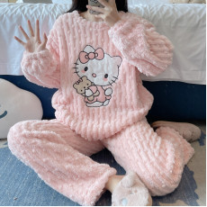 10420 HelloKitty珊瑚絨保暖家居服睡衣套裝